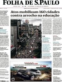Capa do jornal Folha de S.Paulo 16/05/2019