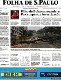 Capa do jornal Folha de S.Paulo 18/01/2019