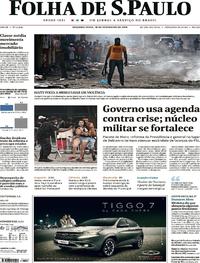 Capa do jornal Folha de S.Paulo 18/02/2019