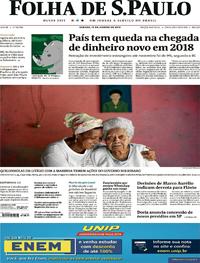 Capa do jornal Folha de S.Paulo 19/01/2019