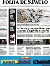 Capa do jornal Folha de S.Paulo 20/01/2019