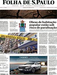 Capa do jornal Folha de S.Paulo 20/04/2019