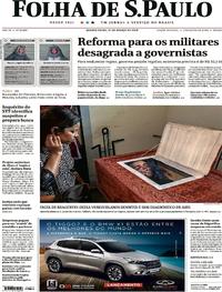 Capa do jornal Folha de S.Paulo 21/03/2019