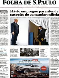 Capa do jornal Folha de S.Paulo 23/01/2019