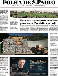 Capa do jornal Folha de S.Paulo 23/04/2019
