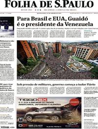 Capa do jornal Folha de S.Paulo 24/01/2019