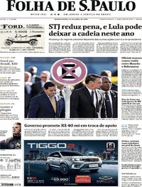 Capa do jornal Folha de S.Paulo 24/04/2019