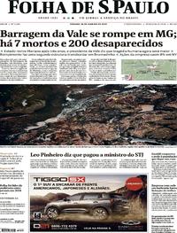 Capa do jornal Folha de S.Paulo 26/01/2019