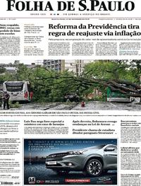 Capa do jornal Folha de S.Paulo 27/02/2019