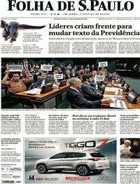 Capa do jornal Folha de S.Paulo 27/03/2019