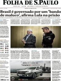 Capa do jornal Folha de S.Paulo 27/04/2019