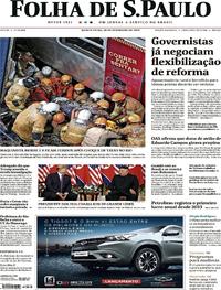 Capa do jornal Folha de S.Paulo 28/02/2019