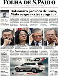 Capa do jornal Folha de S.Paulo 28/03/2019
