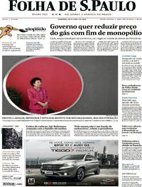 Capa do jornal Folha de S.Paulo 28/04/2019
