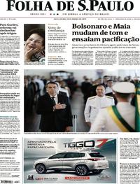 Capa do jornal Folha de S.Paulo 29/03/2019