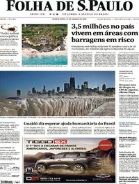 Capa do jornal Folha de S.Paulo 31/01/2019
