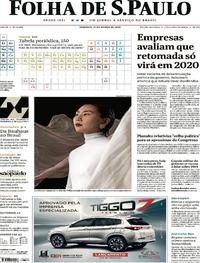 Capa do jornal Folha de S.Paulo 31/03/2019