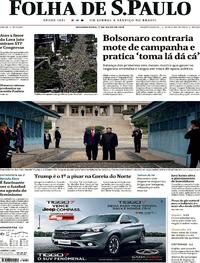 Capa do jornal Folha de S.Paulo 01/07/2019