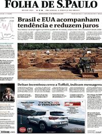 Capa do jornal Folha de S.Paulo 01/08/2019