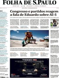 Capa do jornal Folha de S.Paulo 01/11/2019