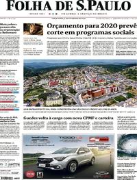 Capa do jornal Folha de S.Paulo 03/09/2019
