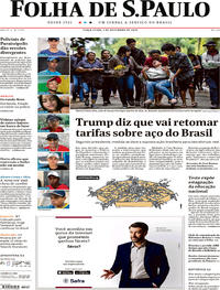 Capa do jornal Folha de S.Paulo 03/12/2019
