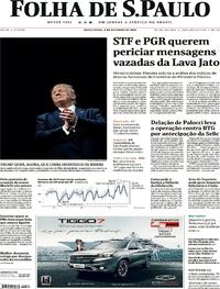 Capa do jornal Folha de S.Paulo 04/10/2019