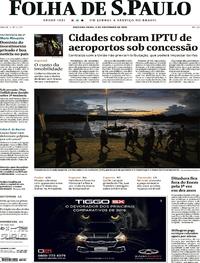 Capa do jornal Folha de S.Paulo 04/11/2019