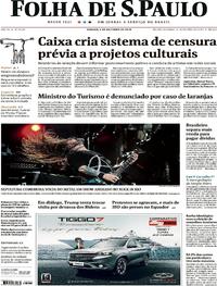 Capa do jornal Folha de S.Paulo 05/10/2019