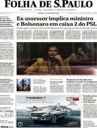 Capa do jornal Folha de S.Paulo 06/10/2019