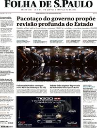 Capa do jornal Folha de S.Paulo 06/11/2019