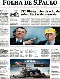 Capa do jornal Folha de S.Paulo 07/06/2019