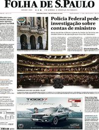 Capa do jornal Folha de S.Paulo 07/10/2019