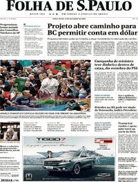 Capa do jornal Folha de S.Paulo 08/10/2019