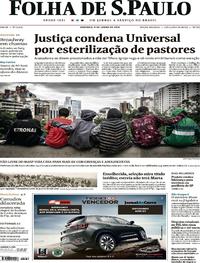Capa do jornal Folha de S.Paulo 09/06/2019