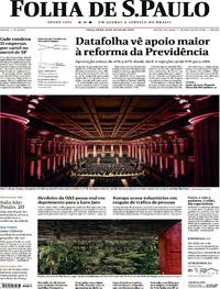 Capa do jornal Folha de S.Paulo 09/07/2019