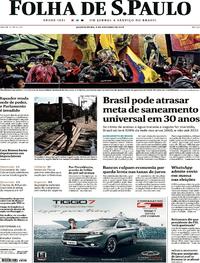 Capa do jornal Folha de S.Paulo 09/10/2019