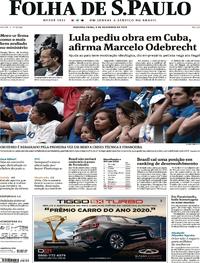 Capa do jornal Folha de S.Paulo 09/12/2019