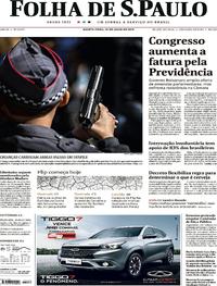 Capa do jornal Folha de S.Paulo 10/07/2019