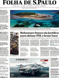 Capa do jornal Folha de S.Paulo 10/10/2019