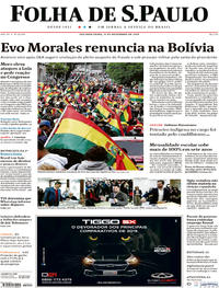 Capa do jornal Folha de S.Paulo 11/11/2019