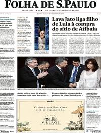 Capa do jornal Folha de S.Paulo 11/12/2019