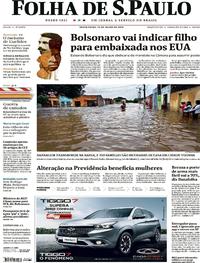 Capa do jornal Folha de S.Paulo 12/07/2019