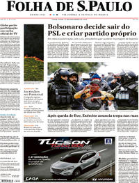 Capa do jornal Folha de S.Paulo 12/11/2019