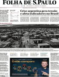 Capa do jornal Folha de S.Paulo 13/08/2019