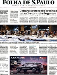 Capa do jornal Folha de S.Paulo 13/09/2019