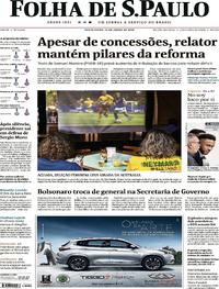 Capa do jornal Folha de S.Paulo 14/06/2019