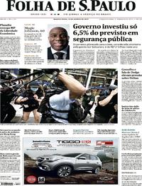 Capa do jornal Folha de S.Paulo 14/08/2019