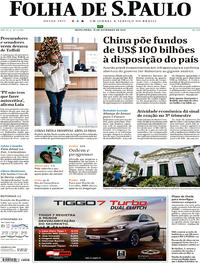 Capa do jornal Folha de S.Paulo 15/11/2019