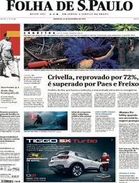 Capa do jornal Folha de S.Paulo 15/12/2019